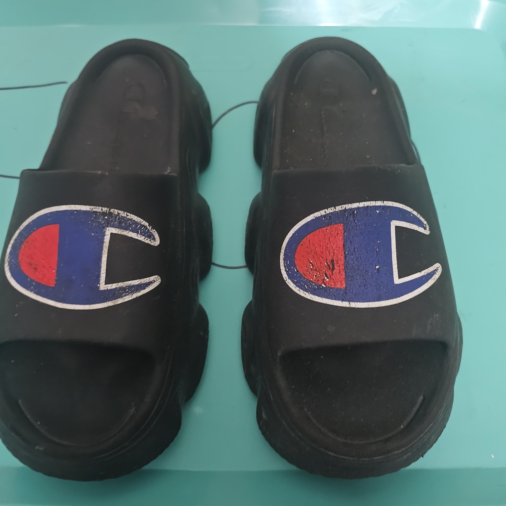 Champion Kids Black Slide Sandals